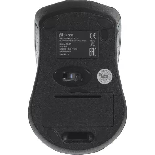 Мышь Оклик 485MW черный/синий оптическая 1200dpi беспров. USB для ноутбука 3but (997826)