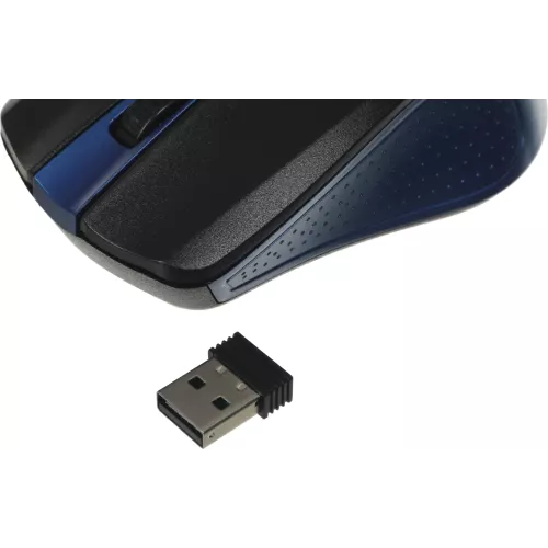 Мышь Оклик 485MW черный/синий оптическая 1200dpi беспров. USB для ноутбука 3but (997826)