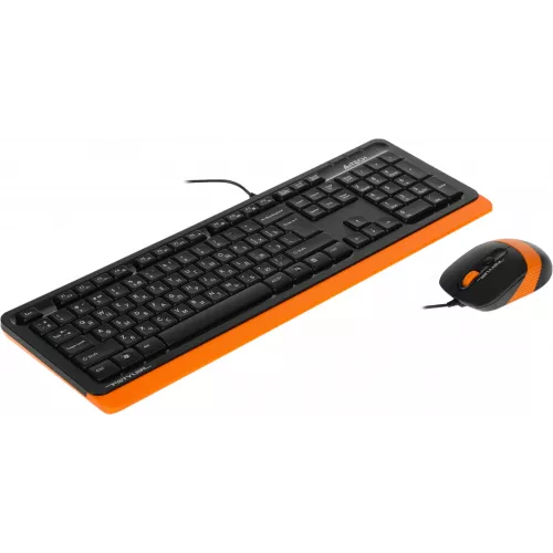 Клавиатура + мышь A4Tech Fstyler F1010 клав:черный/оранжевый мышь:черный/оранжевый USB Multimedia (F1010 ORANGE)