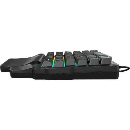 Игровой блок Оклик 701G IRON FIST черный USB for gamer LED (подставка для запястий) (1196590) кабель 1.8м