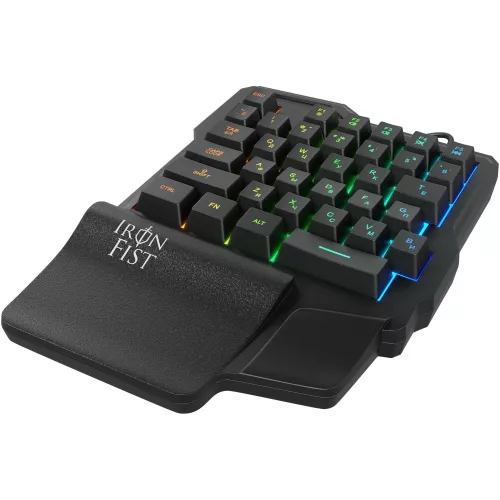 Игровой блок Оклик 701G IRON FIST черный USB for gamer LED (подставка для запястий) (1196590) кабель 1.8м