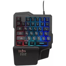 Игровой блок Оклик 701G IRON FIST черный USB for gamer LED (подставка для запястий) (1196590) кабель 1.8м