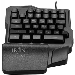 Игровой блок Оклик 701G IRON FIST черный USB for gamer LED (подставка для запястий) (1196590) кабель 1.8м