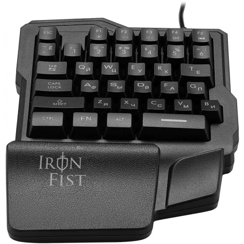 Игровой блок Оклик 701G IRON FIST черный USB for gamer LED (подставка для запястий) (1196590) кабель 1.8м