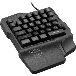 Игровой блок Оклик 701G IRON FIST черный USB for gamer LED (подставка для запястий) (1196590) кабель 1.8м
