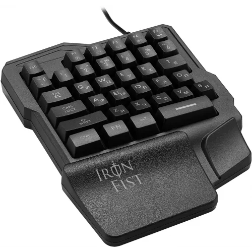Игровой блок Оклик 701G IRON FIST черный USB for gamer LED (подставка для запястий) (1196590) кабель 1.8м