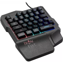 Игровой блок Оклик 701G IRON FIST черный USB for gamer LED (подставка для запястий) (1196590) кабель 1.8м