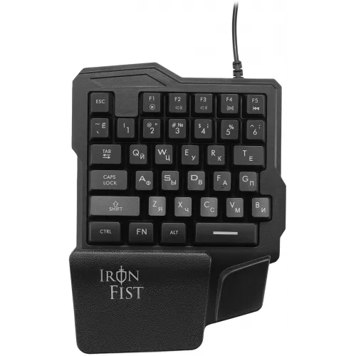 Игровой блок Оклик 701G IRON FIST черный USB for gamer LED (подставка для запястий) (1196590) кабель 1.8м