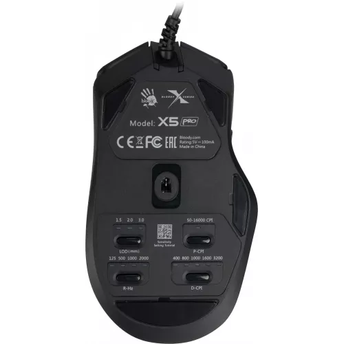 Мышь A4Tech Bloody X5 Pro черный оптическая 16000dpi USB 9but