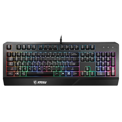 Клавиатура MSI Vigor GK20 RU черный USB Multimedia for gamer LED (подставка для запястий) (S11-04RU230-CLA) кабель 1.8м