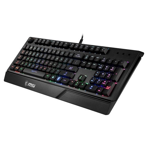Клавиатура MSI Vigor GK20 RU черный USB Multimedia for gamer LED (подставка для запястий) (S11-04RU230-CLA) кабель 1.8м