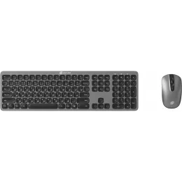 Клавиатура + мышь Оклик 300M клав:серый мышь:серый/черный USB беспроводная slim (1488402)