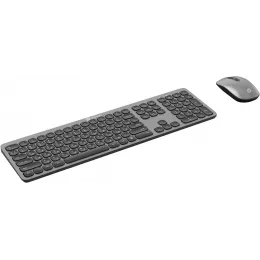 Клавиатура + мышь Оклик 300M клав:серый мышь:серый/черный USB беспроводная slim (1488402)