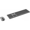 Клавиатура + мышь Оклик 300M клав:серый мышь:серый/черный USB беспроводная slim (1488402)