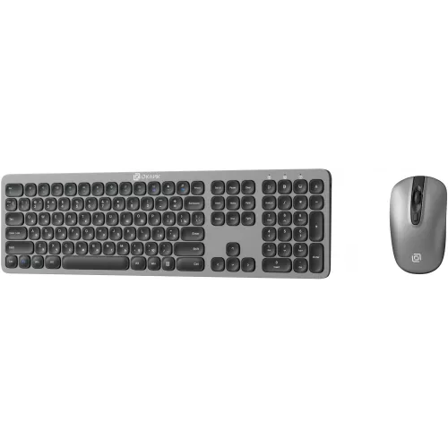 Клавиатура + мышь Оклик 300M клав:серый мышь:серый/черный USB беспроводная slim (1488402)