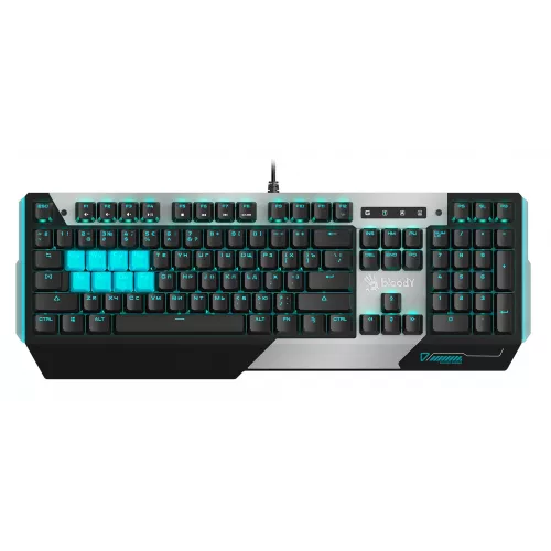Клавиатура A4Tech B865 механическая серый/черный USB for gamer LED (B865 ICE BLUE) кабель 1.8м