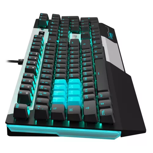 Клавиатура A4Tech B865 механическая серый/черный USB for gamer LED (B865 ICE BLUE) кабель 1.8м
