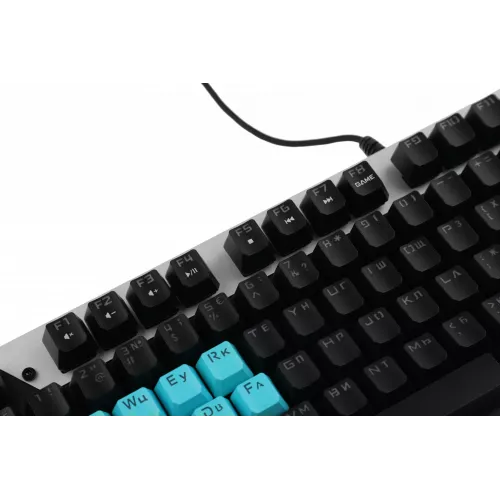 Клавиатура A4Tech B865 механическая серый/черный USB for gamer LED (B865 ICE BLUE) кабель 1.8м