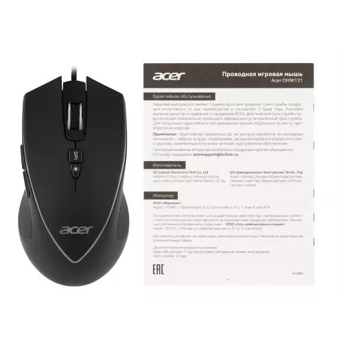 Мышь Acer OMW131 черный оптическая 6400dpi USB 7but (ZL.MCEEE.015)