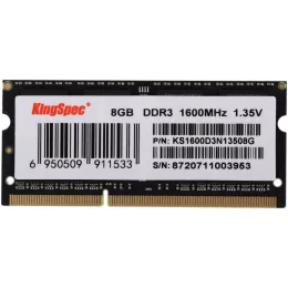 Память DDR3L 8GB 1600MHz Kingspec KS1600D3N13508G RTL PC3L-12800 CL11 SO-DIMM 204-pin 1.35В single rank Ret