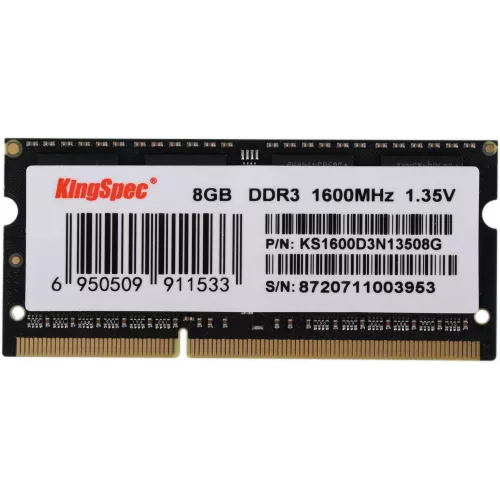 Память DDR3L 8GB 1600MHz Kingspec KS1600D3N13508G RTL PC3L-12800 CL11 SO-DIMM 204-pin 1.35В single rank Ret