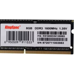 Память DDR3L 8GB 1600MHz Kingspec KS1600D3N13508G RTL PC3L-12800 CL11 SO-DIMM 204-pin 1.35В single rank Ret