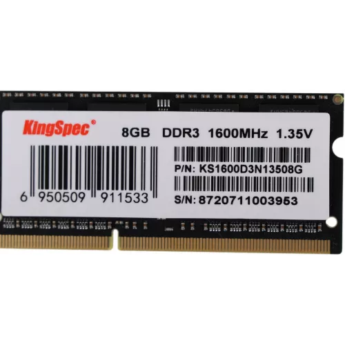 Память DDR3L 8GB 1600MHz Kingspec KS1600D3N13508G RTL PC3L-12800 CL11 SO-DIMM 204-pin 1.35В single rank Ret