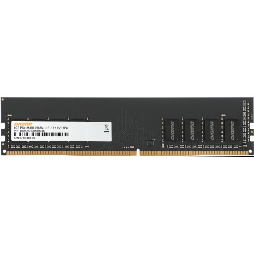 Память DDR4 4Gb 2666MHz Digma DGMAD42666004S RTL PC4-21300 CL19 DIMM 288-pin 1.2В single rank Ret