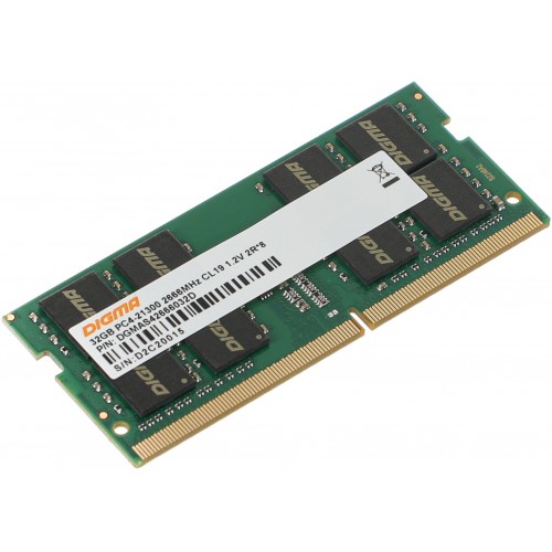 Память DDR4 32Gb 2666MHz Digma DGMAS42666032D RTL PC4-21300 CL19 SO-DIMM 260-pin 1.2В dual rank Ret