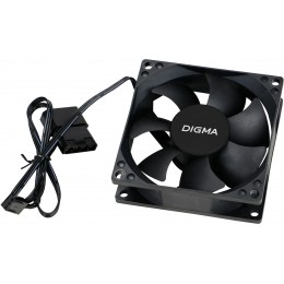 Вентилятор для корпуса Digma DFan-80 80х80x25 черный 3-pin 4-pin (Molex) 23дБ Ret