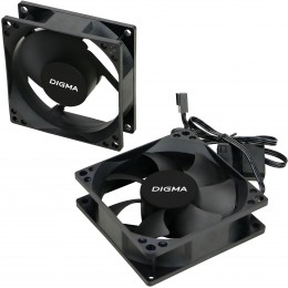 Вентилятор для корпуса Digma DFan-80 80х80x25 черный 3-pin 4-pin (Molex) 23дБ Ret