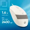 Мышь Оклик 310M белый/серый оптическая 2400dpi USB для ноутбука 4but (1869103)