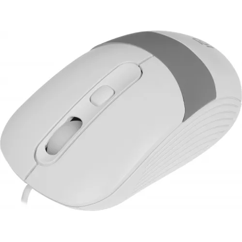 Мышь Оклик 310M белый/серый оптическая 2400dpi USB для ноутбука 4but (1869103)