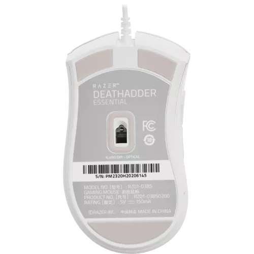 Мышь Razer DeathAdder Essential белый оптическая 6400dpi USB 5but (RZ01-03850200-R3C1)