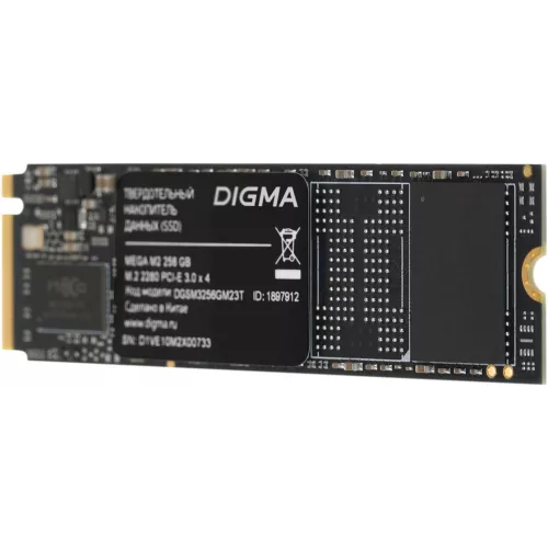 Накопитель SSD Digma PCIe 3.0 x4 256GB DGSM3256GM23T Mega M2 M.2 2280