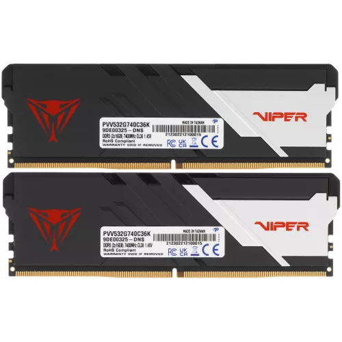 Память DDR5 2x16Gb 7400MHz Patriot PVV532G740C36K Viper Venom RTL Gaming PC5-59200 CL36 DIMM 288-pin 1.5В kit с радиатором Ret