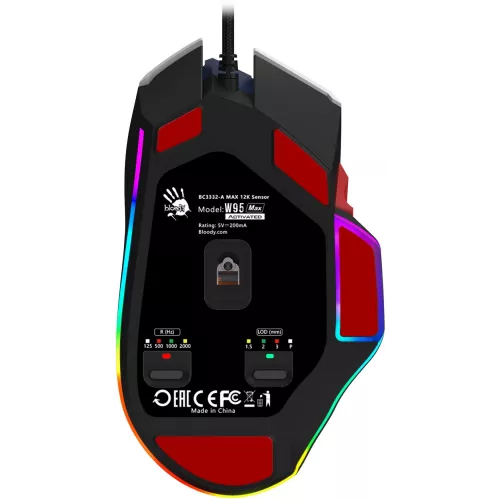 Мышь A4Tech Bloody W95 Max Sports синий/белый оптическая 12000dpi USB 10but (W95 MAX SPORTS NAVY)