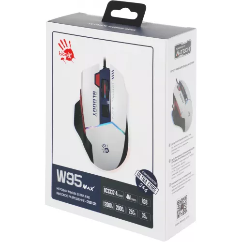 Мышь A4Tech Bloody W95 Max Sports синий/белый оптическая 12000dpi USB 10but (W95 MAX SPORTS NAVY)