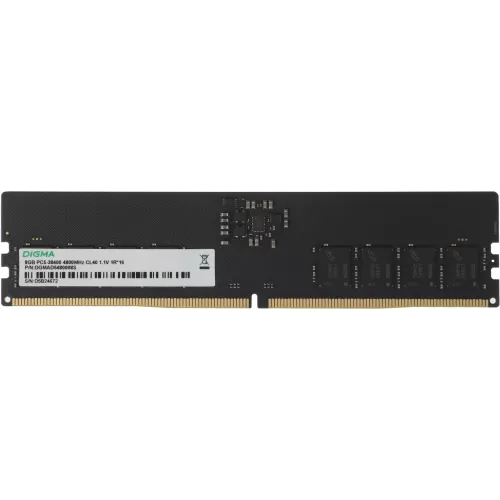 Память DDR5 8Gb 4800MHz Digma DGMAD5480008S RTL PC5-38400 CL40 DIMM 288-pin 1.1В single rank Ret