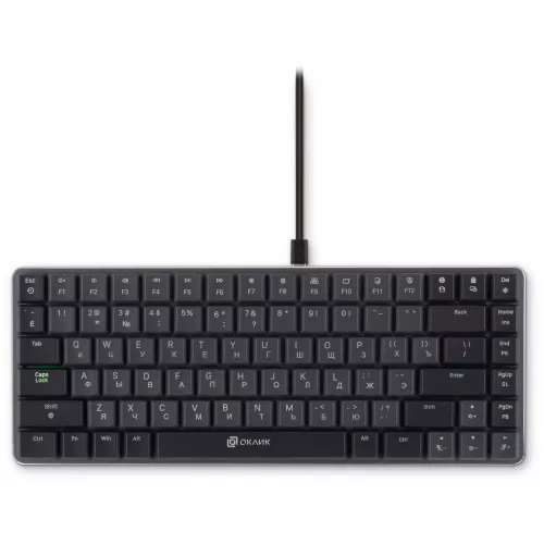 Клавиатура Оклик K615X механическая серый/серебристый USB slim Multimedia for gamer LED (1934413) кабель 1.5м