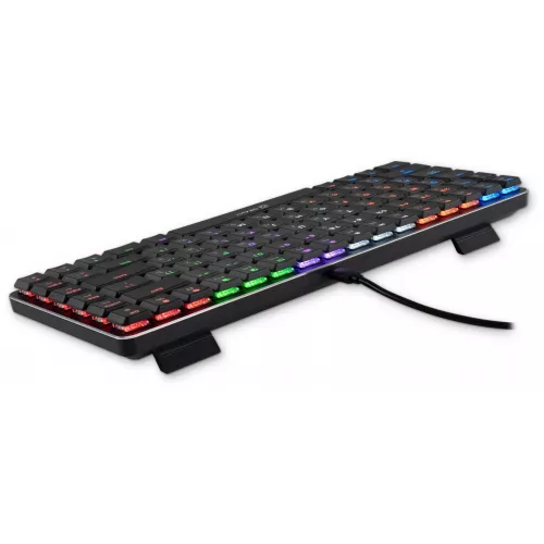 Клавиатура Оклик K615X механическая серый/серебристый USB slim Multimedia for gamer LED (1934413) кабель 1.5м