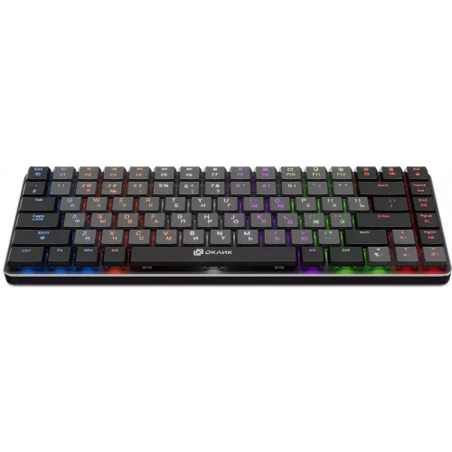 Клавиатура Оклик K615X механическая серый/серебристый USB slim Multimedia for gamer LED (1934413) кабель 1.5м