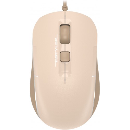Мышь A4Tech Fstyler FM26 бежевый/коричневый оптическая 1600dpi USB для ноутбука 4but (FM26 USB (CAFE LATTE))