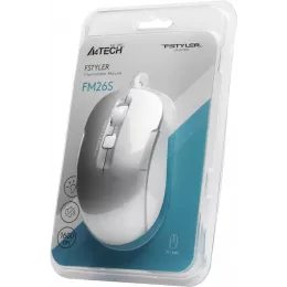 Мышь A4Tech Fstyler FM26S серебристый/белый оптическая 1600dpi silent USB для ноутбука 4but (FM26S USB (ICY WHITE))