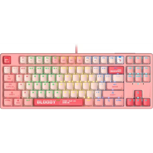 Клавиатура A4Tech S87 Energy механическая розовый USB for gamer LED (S87 USB ENERGY PINK) кабель 1.8м