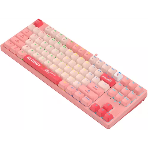 Клавиатура A4Tech S87 Energy механическая розовый USB for gamer LED (S87 USB ENERGY PINK) кабель 1.8м
