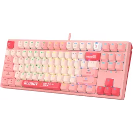 Клавиатура A4Tech S87 Energy механическая розовый USB for gamer LED (S87 USB ENERGY PINK) кабель 1.8м
