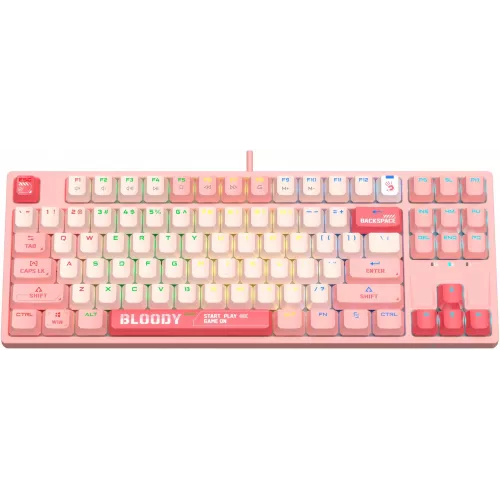 Клавиатура A4Tech S87 Energy механическая розовый USB for gamer LED (S87 USB ENERGY PINK) кабель 1.8м