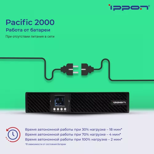 Источник бесперебойного питания Ippon Pacific 2000 1800Вт 2000ВА черный