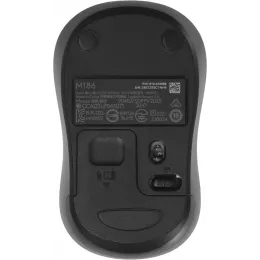 Мышь Logitech M186 черный/серый оптическая 1000dpi беспров. USB для ноутбука 2but (910-004131)